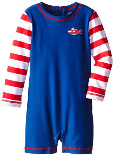 Hatley Baby Boys Infant Rash Guard Submarine Trunks, Blue, 18-24 Months