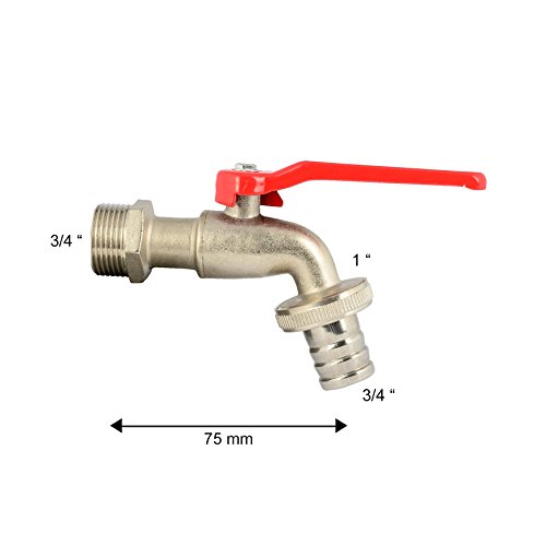 VARIOSAN Kugelauslaufhahn 10674, 3/4″, messing, vernickelt, mit Schlauchverschraubung - 2
