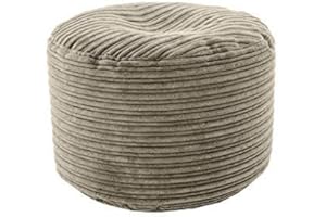 Loft 25 Reposapiés Puff Redondo | Comodo reposapies Salon Y Dormitorio para Adultos | Diseño Ergonómico Bean Bag para Horas De Relajación | Ligero Puf con Relleno Incluido (Acero)