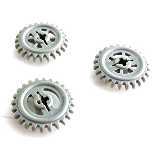 Preisvergleich Produktbild LEGO ® Technic - 3 Stück - Zahnrad Zahnräder 24 Zähne - 25 mm Durchmesser - hellgrau - 3650