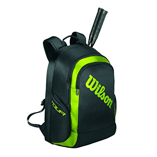 Wilson WRR614900 Sac à Dos de Badminton, Tour, Pour 2 Raquettes de Badminton, Noir/Vert