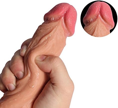 MENRY 8.27 inch XXL Realistic Slicone Love Wand Toy Big Soft Flexible and Skin-friendly Manual Massage Tool with Powerful Sucker, Diameter 1.57 inch, Flesh