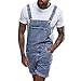 Produktbild Madmoon Herren Jeans Latzhose Denim Shorts Overall Latzshorts Arbeitshosen Sommer Kurze Hose Jeans Stretch Kurze Jeanshose zerrissen ausgefranste Freizeit Hosenträger Streetwear Hosen