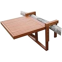 Spetebo Eukalyptus Balkontisch - 60x45 cm - Holz Klapptisch Balkon Hängetisch klappbar