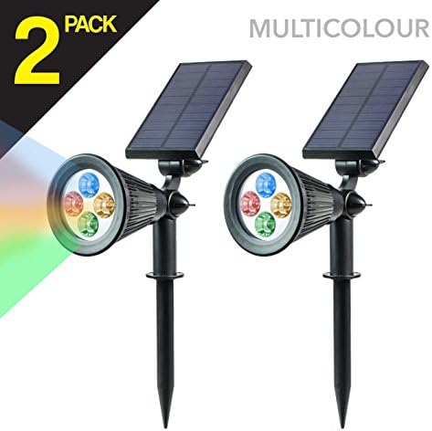 Garden Solar SpotLights, Outdoor Wall Lights and Color Changing Lights for Garden, Patio, Path, Landscape, Exterior (Multicolor)