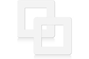 ONRYSXN Light Switch Cover Plates, 2Pcs 3.46 inch Light Switch Surround Self Adhesive White Light Protector Cover Plates Square Shape Acrylic Socket Surround Single Wall Socket Stickers for Home Decoration