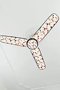 YUKU PVC Waterproof Three Blend Ceiling Fan Blade Covers, 19.5X 6-inch, (Cream)