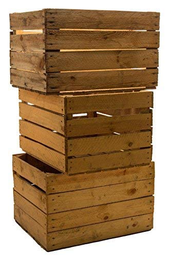 Kistenkolli Altes Land 3 Piezas sólido Cajas de Fruta Cajas DE Vino Cajas DE Manzana Caja Madera Shabby Vintage Medidas Aprox. 49 x 42 x 31cmxxxgebrauchtxxx