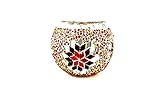 Gewicht: ca.: 480g Dekor Point Handgefertigte Orientalisch Türkisch Asiatisch Mosaik Kerzenhalter Kerze Teelicht Glas Lampe Kerze Teelichthalter Kerzenhalter (Orange-Rot-Stern)