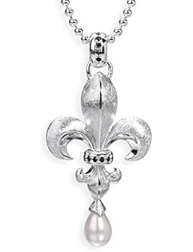 Heartbreaker Damen- Anhänger Flys 925 Silber Perle Brillantschliff Zirkonia Süßwasser- Zuchtperle weiß LD FL 31