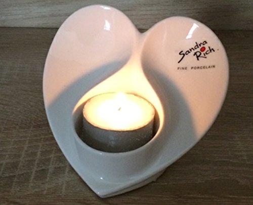 Teelichthalter Tischlicht "Engelsflügel" Porzellan 10 cm hoch Ø 8 cm