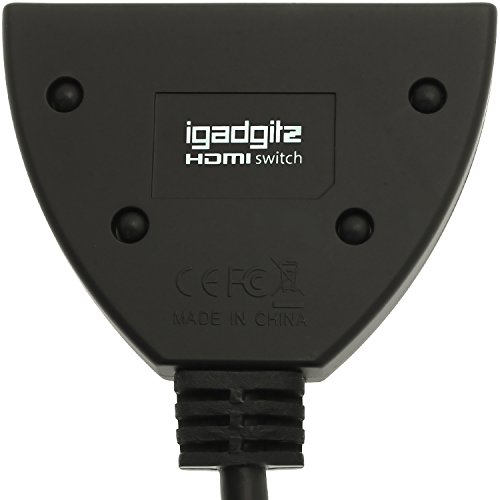 igadgitz 3 Port HDMI Automatische Switch Verteiler Umschaltung 1080p Full HD 3D Gold (3x Eingang 1x Out) mit 0.5m HDMI Kabel - 5