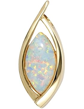 9 k ( 375 ) Gold Anhänger mit Opal - B 10,50 mm - H 24,10 mm - T 4,00 mm