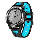 HBWJSH Smart Armband Uhr Blutdruck Positionierung Überwachung Outdoor Sports Wasserdichte Armbanduhr (Farbe : Blau)