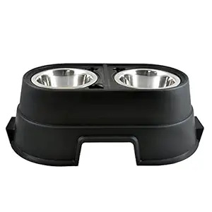 OurPets Comfort Feeder Healthy Pet Diner Raised Dog Bowls Elevated Feeder Double Stainless Steel Bowls with Stand