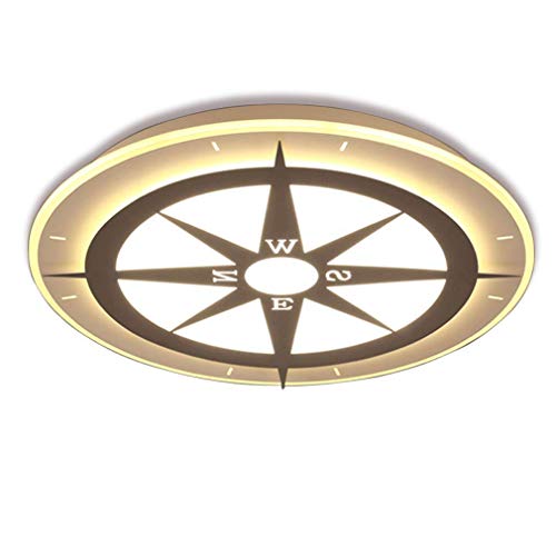 Preisvergleich Produktbild LCTCXD Kinderzimmer Licht Mädchen Schlafzimmer Licht Deckenleuchte LED Licht Kreative Kompass Licht, Stufenlos Dimmen Licht (Farbe : Weiß, größe : Diameter 52CM)