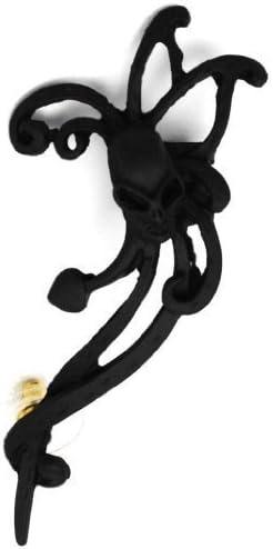 Elixir77UK Black Colour Skull and Sword Cuff Helix Clip Wrap Stud Pierced Left Ear Earring UK SELLER