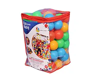 Little Jumps Premium100 Soft Balls Pack, Multi Color, for Play Tent House, Bath Tub, Ball Pool for Kids (Outdoor and Indoor Activities) - 55mm