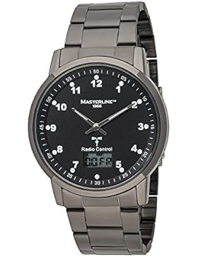 Masterline1966 Funk Herren Armbanduhr Funkuhr Travel-Line II Schwarz Edelstahlband ML06128011