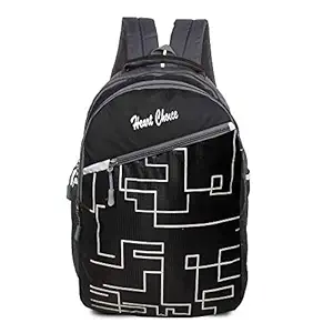 HEART CHOICE Casual Waterproof Laptop Backpack/Office Bag/School Bag/College Bag for Men & Women (Grey Black)