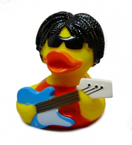 Preisvergleich Produktbild Badeente mit Gitarre Gitarrist Quietscheente