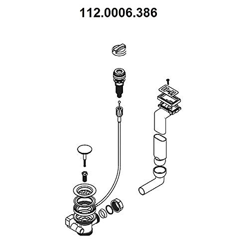 Franke Kitchen Systems Pièce de remplacement pour évacuation et trop-plein pour éviers encastrés Tina TAX et TAL 684 3,8 cm