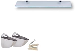 ‎EURO TISCHE Euro Tische HOOZ Glasregal aus Sicherheitsglas 30 x 18 x 0,6 cm mit Halterung Klarglas