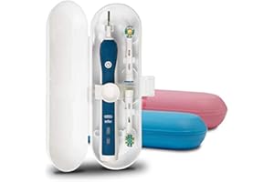 meilinkeji Custodia da viaggio in plastica per spazzolino elettrico Oral-B Pro Series, 3 confezioni (bianco/blu/rosa)