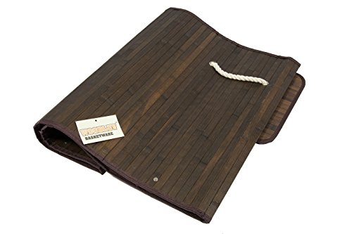 WoodLuv Wäschekorb, rechteckig, Bambus, faltbar, mit Deckel und herausnehmbarem Futter braun - 3