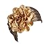 Produktbild SEWORLD Karneval Carnival Fasching Frauen Retro Große Blumen Hut Turban Brim Cap Elastische Stirnbandkappe für Damen(Gold)