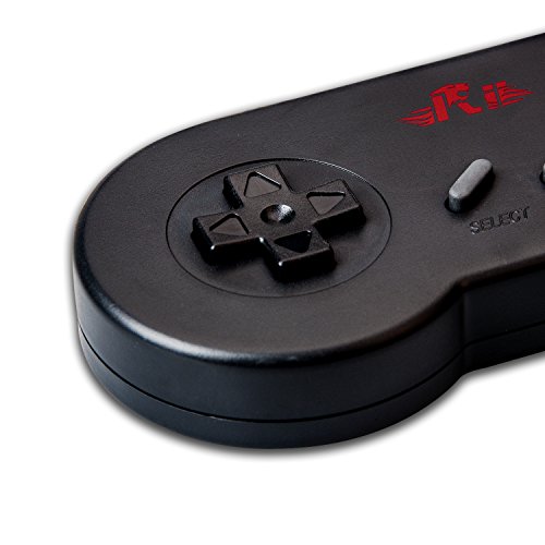 Rii GP100 SNES Retro USB Super Nintendo Controller  USB PC Controller  Raspberry Pi Controller for Windows PC MAC Raspberry Pi  2 Pack   Black 