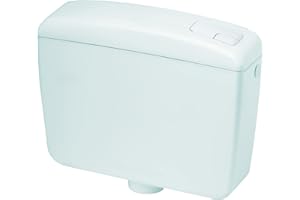 Negrari Cassetta WC a Zaino in ABS, Doppio scarico, 9 Litri regolabile, Coibentazione anticodendensa e insonorizzante, L39 x P14 x H34, Bianco