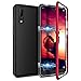 Produktbild CE-Link Huawei P20 Hülle Glas mit Magnetisch Panzerglas Durchsichtig Handyhülle Transparent Ultra Slim Dünn 360 Grad Schutzhülle Bumper Schutz - Rot + Schwarz