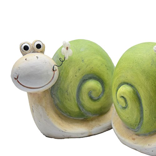Gartendeko Schnecke Set witzige ausgefallene Gartendekoration bunte Garten-Figur für Vorgarten Hauseingang oder Beet (2er Set) - 3