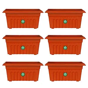 Trust basket UV Treated Rectangular Plastic Planter (16 inches) - Set of 6