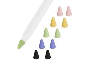 ZALUJMUS Compatible with Apple Pencil Tips for 2nd Gen, Silicone Nibs Cover Writing Protection for iPad Pencil, 10pcs, 5 colors