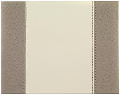 Indulje HY283313 Luxury Embossed Tile Mosaic Placemats, 28 x 22cm, Faux Leather, Cream, Set of 4