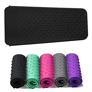 Silicone Heat Resistant Mat,Flat Iron Holder,Used as Heat resistant Pad and Storage Pouch for Hot Hair Tools.(Star Point,Black)