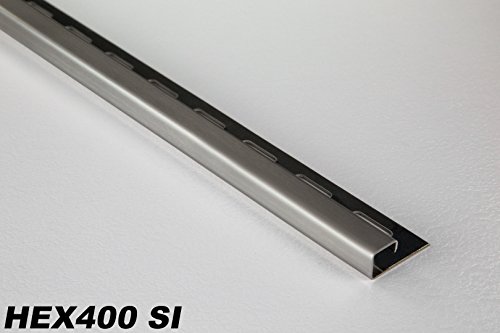Preisvergleich Produktbild 20 Meter / Fliesenschiene Quadrat / Edelstahl / HEXIM / 12mm / HEX400 SI