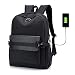 Produktbild Rucksack Herren- und Damenrucksack Business-Rucksack Schulrucksack Laptop-Rucksack Computer-Rucksack mit 15,6-Zoll-Laptopfach, wasserdicht, USB-Ladeanschluss, 20-35L (Schwarz)