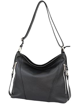 AMMBRA Moda Italienische Damen echt Ledertasche Handtasche Schultertasche Beutel Umhängetasche GL017