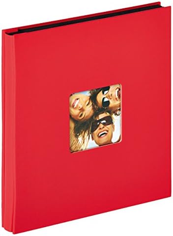 walther Design Photo Album Red 400 Photos 10x15 cm Stock Album with Cover Punching, Fun EA-110-R