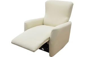 JORTUIO Funda de Sillón Relax Reclinable 4 Piezas, Completo Protector para Sillón Reclinable, Funda de Sofá Antideslizante para Silla Eléctrica Relax 1 Plaza Spandex Funda para sillón con Bolsillos