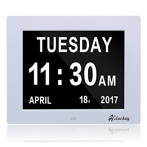 Digitaluhr Kalender Tag Uhr mit extra großer Schrift für Kinder, Senioren, Sehschwache und Alzheimer Patienten