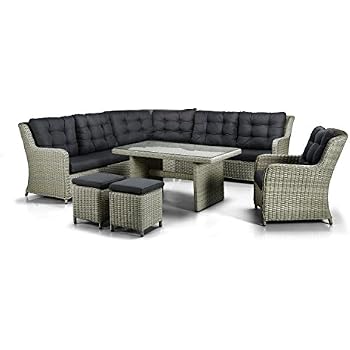 Amazon.de: XXL Luxus hohe Dinning Poly Rattan Lounge "Cuba ...