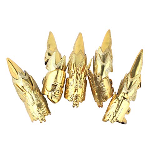 Amosfun 15 Piezas uñas de Halloween uñas Decorativas Doradas...