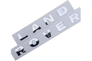 NIRBO Emblema della Copertura del Cofano del Cofano dell'auto con Lettera 3D, Lettere autoadesive per la Testa Anteriore cromata, per Land Rover Range Rover Velar Sport Discovery 2 3 4 Defender