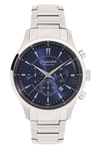 Gigandet Quarz Herren-Armbanduhr Brilliance Chronograph Uhr Datum Analog Edelstahlarmband Silber Blau G48-004 Gigandet Quarz Herren-Armbanduhr Brilliance Chronograph Uhr Datum Analog Edelstahlarmband Silber Blau G48-004