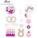 Produktbild Mamimami Home Baby Teether Armband Silikon Halskette Schnuller-Clips DIY Krankenschwester Charms Holzkaninchen Kautabletten Holzring Zahnen Spielzeug
