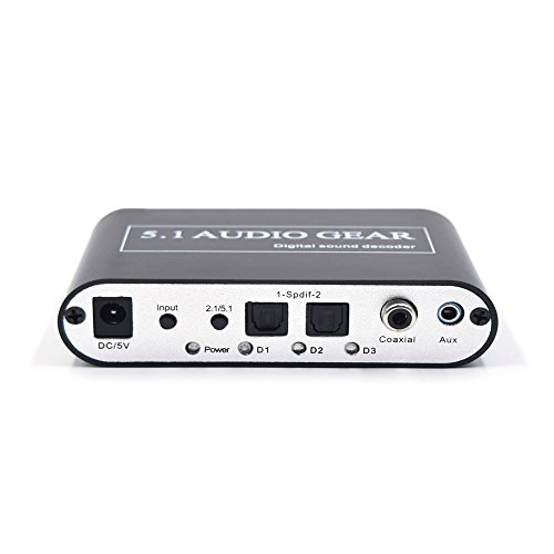 vcando 5.1 Audio Gear Digital Sound Decoder Digital zu Analog Audio Konverter übertragen die DTS/AC-3 Signal und Stereo (R/L) in 5.1 Ausgang - 2